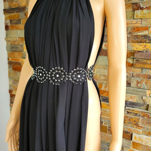 Black High Slit Sexy Dress - Picture 7 of 7